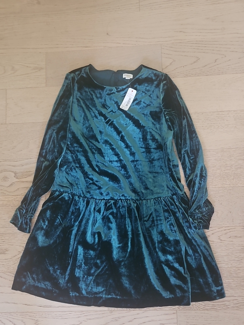 Gymboree Teal Velvet Long-Sleeve Girls' Dress